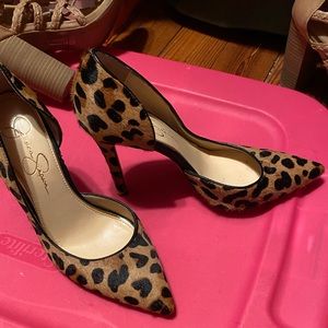 Jessica Simpson leopard heels